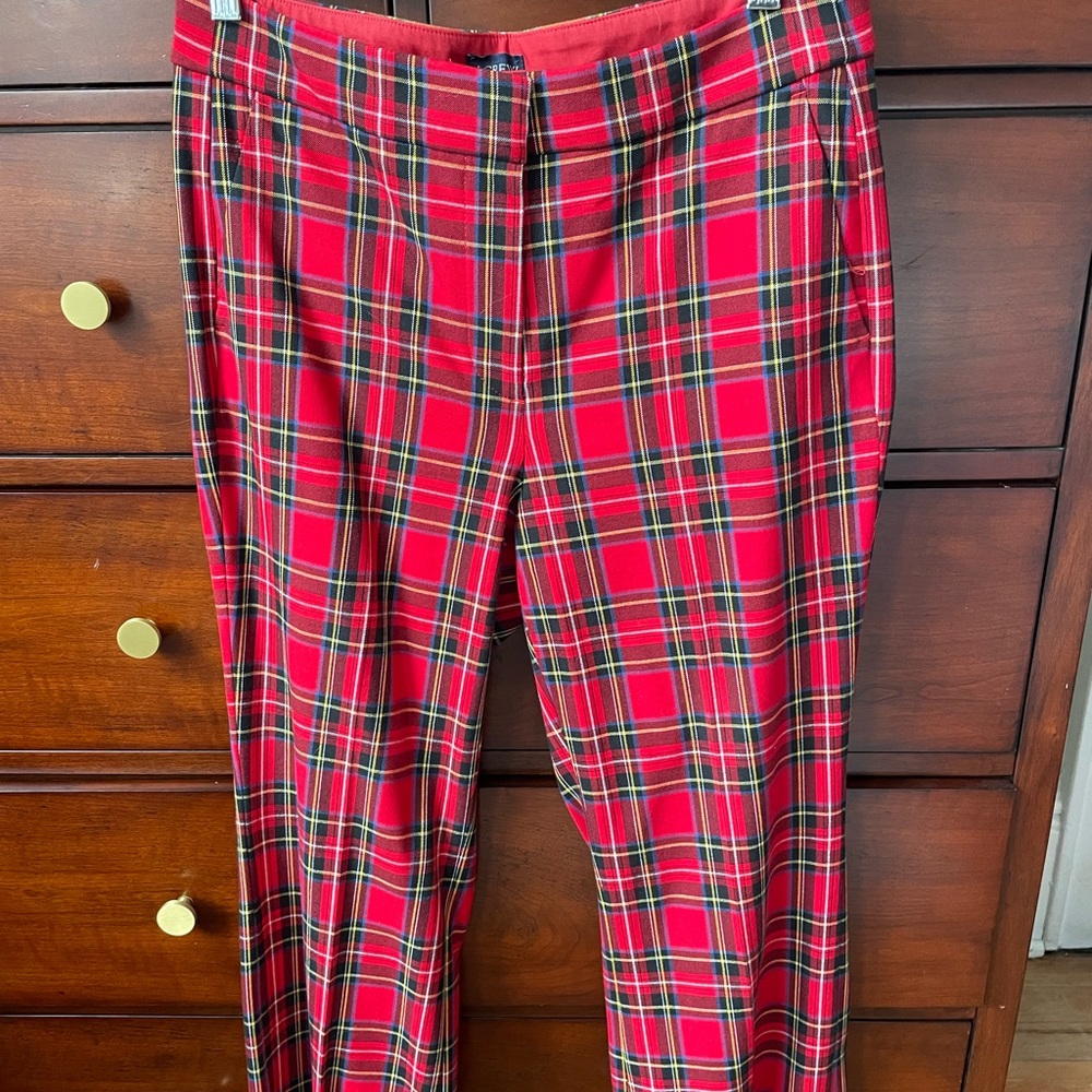 JCrew Factory Kelsey red tartan pants